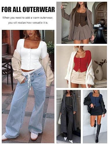 Pungdra Womens Button Up Tops for Women Knit Ribbed Fitted Button Down Cardigan Long Sleeve Going Out Tops Fall Clothes thumbnail 6