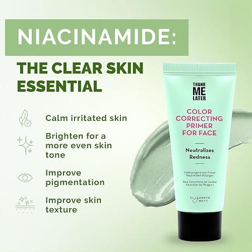 Elizabeth Mott Thank Me Later Color Correcting Face Primer - Niacinamide and Cica Soothes and Neutralizes Uneven Skin Tone and Facial Redness - Grips Makeup for Long-Lasting Wear - Cruelty-Free, 30g thumbnail 2