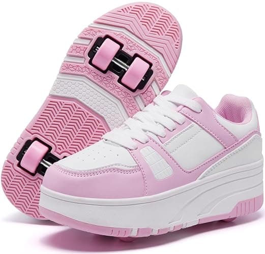 ANEFUN Roller Skate Shoes for Kids Girls Boys Detachable Wheeled Fashion Sneakers - Image 1
