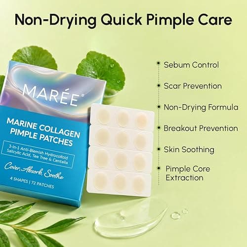 MAREE Invisible Pimple Patches 2 PACK - Clear Pimple Patches for Face - Hydrocolloid Acne Patches Anti Blemish - Zit Stickers for Face - Parches Para Acne - Pinple Zit Pimple Stickers - 144 Dots thumbnail 9