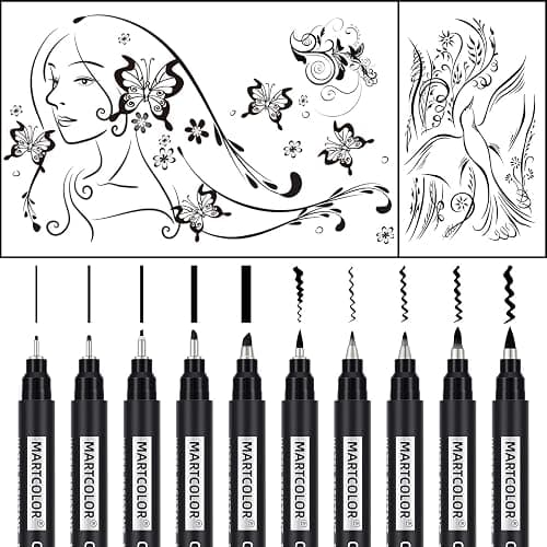 MARTCOLOR Calligraphy Pens, 10 Size Calligraphy Pens for Writing, Brush Pen Calligraphy Set for Beginners, Calligraphy Brush Pens, Hand Lettering Pen for Art Drawing, Sketching, Scrapbooking thumbnail 3