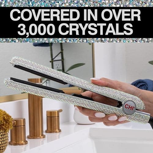CHI The Sparkler Lava Ceramic Flat Iron, Special Edition, Hair Straightener for an Even & Smooth Finish, 11 Foot Cord for Convenience, 1" Iron, Silver thumbnail 3