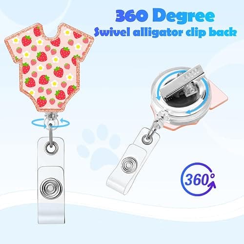 Plifal Badge Reel Holder Retractable with ID Clip for Nurse Nursing - Nicu Cute Name Tag Card Funny Accessories with Alligator Clip for Office Student Work Hospital thumbnail 2