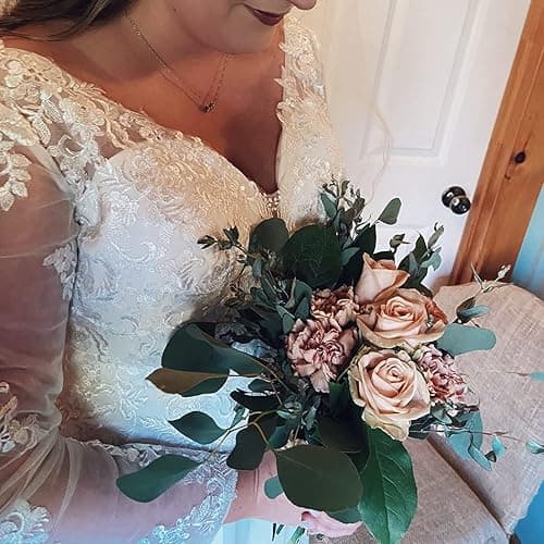 Findlovewedding Wedding Dresses for Bride with Lace Appliques Chiffon A Line Women Dress Long Sleeves Beach Bride Dress thumbnail 8