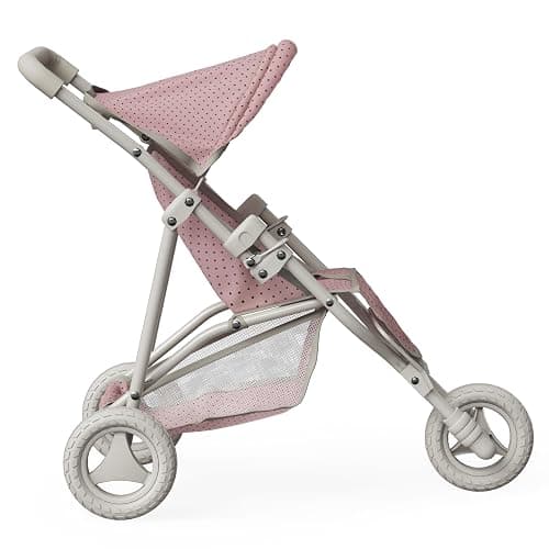 Olivia's Little World Doll Jogging-Style Stroller with Canopy, Storage Underneath, Pink and Cream and Gray | Canopy, Storage Underneath thumbnail 8