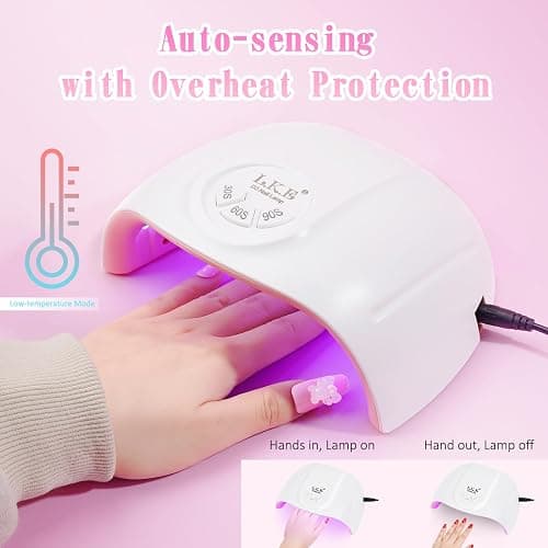 Wisdompark UV Nail Lamp, 72W UV Light for Gel Nails with 21 LED Lights Nail Lamp 3 Speed Timer Fast Curing Poly Gel Polish, Professional Manicure Lamps for Home Salon Nail Art Tools thumbnail 6