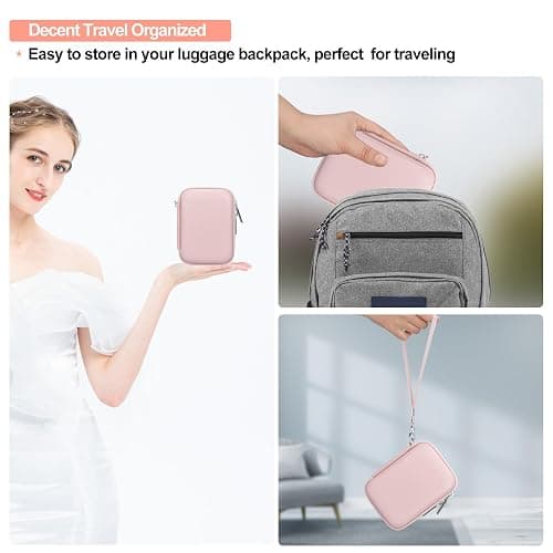 Elonbo Camera Carrying Case for KODAK PIXPRO FZ45/ FZ55 Digital Camera | Compact Camera Case, Hard Bag, with Mesh Pocket Wrist Strap Double Zipper, for Vlogging, Travel Protective Storage, Pink thumbnail 8