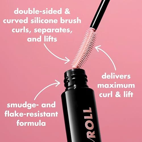 e.l.f. Lash 'N Roll Mascara, Curling Mascara For Visibly Lifted Lashes, Lifts & Separates Lashes. Long-Lasting Formula, Vegan & Cruelty-Free, Black thumbnail 3