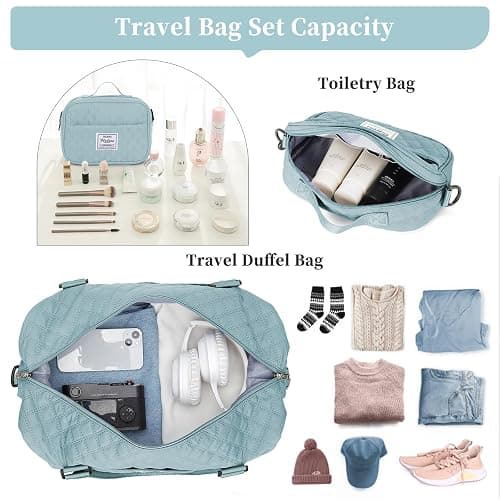 Weekender Bags for Women, Carry on Overnight Weekend Travel Duffel Bag with Shoes Compartment &Toiletry Bag, Personal Item Bag for Travel Business Trips Sport Hospital thumbnail 4