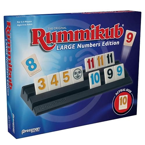 Pressman Rummikub Large Numbers Edition - The Original Rummy Tile Game Blue, 5" thumbnail 4