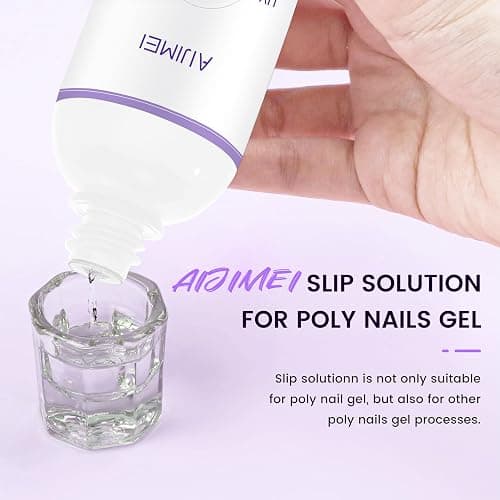 AIJIMEI Poly Gel Nail Slip Solution Set 120ml for Polygel Builder Poly Nails Hard Gel Cleanser Solutions 4Fl.oz with Nail Art Tool thumbnail 5