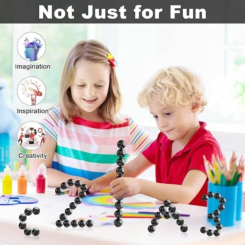 YISHIDANY 21Pcs Magnet Black Ball Fidget Toy, DIY Hematite Stones Toys for Adults, Science Kit for Anxiety Relief, Magnetic Rattle Snake Birthday Easter Gift Egg Filler Stuffer Party Favors thumbnail 6