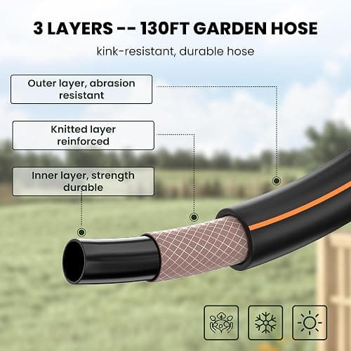 Giraffe Tools Retractable Garden Hose Reel 1/2 Inch x 130 ft, Super Heavy Duty, Any Length Lock, Slow Return System, Wall Mounted and 180 Deg Swivel Bracket thumbnail 4