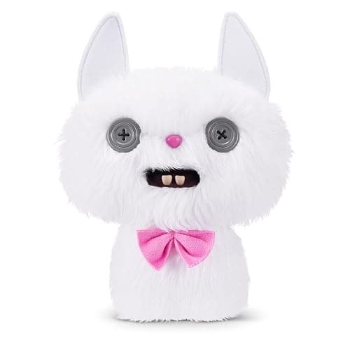 Fuggler Alley Cats 9-Inch Plush Toy (Cheezee) White by ZURU – Funny Ugly Monster Stuffed Animal with Human-Like Teeth, Collectible Plush for Kids, Tweens, Teens, Adults & Cat-Loving Weirdos - Image 1