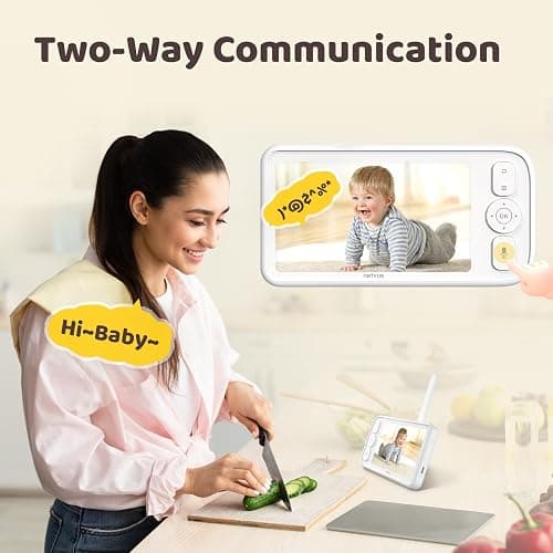 NETVUE Upgraded Baby Monitor Camera, 5000mAh Baby Camera Monitor Audio, Moniteur Bébé with Cry Detection, 5" Display, 2-Way Talk, 4 in 1 Bracket, Smart Phone App, Ideal for All Scenarios thumbnail 5