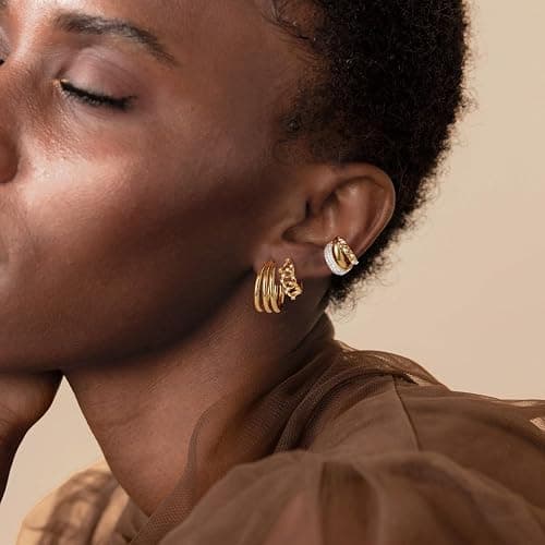 MYEARS Women Hoop Earrings Gold 14K Simple Hypoallergenic Everyday Jewelry thumbnail 2