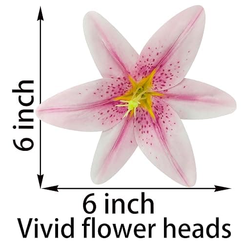 ARTIFIPLANT Light Purple Lillies Artificial Flowers, 6 Pcs Faux Lily Flowers,23 Inch Long Stem Tiger Lily Branch with 3 Full Blooms and 4 Leaves, Latex Real Touch Lilium Flower for Wedding Bouquet thumbnail 3