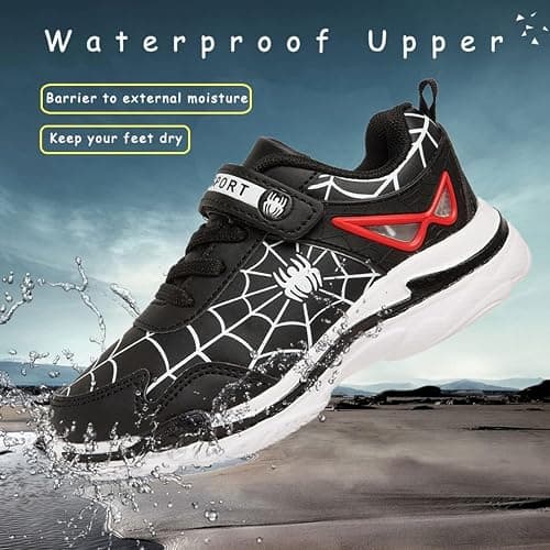 YTRXM Little/Big Boys Girls Shoes Kids Lightweight Breathable Running Sneakers Children Athletic Sport Tennis Walking Shoes - 1 Little Kid - Black thumbnail 4
