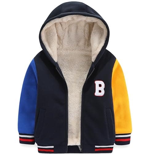 Bumeex Kids Boy's Girl's Sherpa Fleece Lined Jacket Spring Fall Winter Zip up Sweatshirt Hoodie 2-14Y(Toddler/Kid) - Image 1