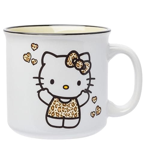 Silver Buffalo Sanrio Hello Kitty Leopard Outfit Ceramic Camper Mug, 20 Ounces - Image 1