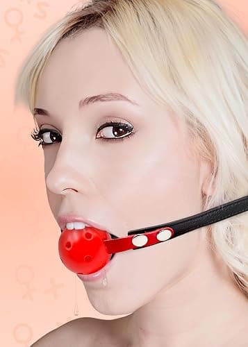 Breathable Mouth Ball for Women, Faux Leather Paddle for Couples, Adult Set for Bedroom Play thumbnail 7