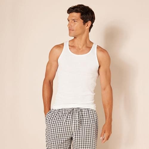 Amazon Essentials Men's Lightweight Tank Undershirts, Pack of 6 thumbnail 3