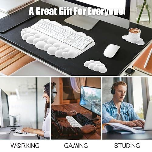 Ergonomic Wrist Rest for Keyboard and Mouse, Soft Memory Foam Cloud Keyboard Stand Pad with Wrist Rest Set with Non-Slip Silicone Base, Easy Typing, Pain Relief, Comfort for Office, Work, Gaming thumbnail 7