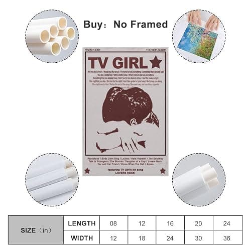 UYHKVXF Tv Girl Vintage Poster Music Posters Canvas Art Poster And Wall Art Picture Print Modern Family Bedroom Decor Posters 12x18inch(30x45cm) (gray) thumbnail 2