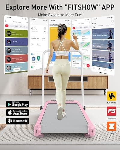 Foldable Treadmill with 8% Incline, Upgrade 3.5HP Low Noise Walking Pad Treadmill with Handle Bar, Trisomy 4 in 1 Portable Under Desk Treadmills for Home/Office, 330 Lbs Capacity, APP & Remote Control thumbnail 8