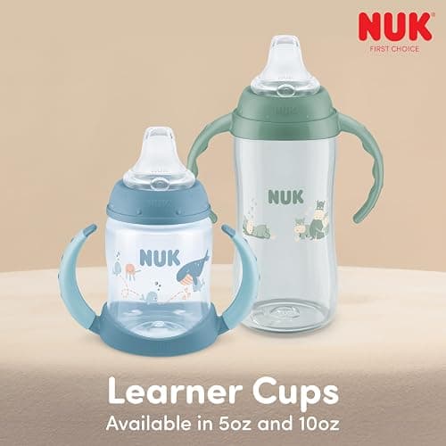 NUK Learner Cup 6+ Months Timeless Collection Amazon Exclusive 10 Oz – BPA Free Spill Proof Sippy Cup 2 Count (Pack of 1) thumbnail 8