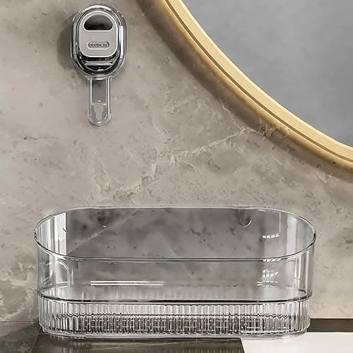 Firmstaunch Suction Cup Storage, Firmstaunch Wall Organizer, No-Drill Bathroom Suction Storage Box–large Capacity & Strong Load-Bearing, Plastic Shower Caddy Portable (Q) thumbnail 7