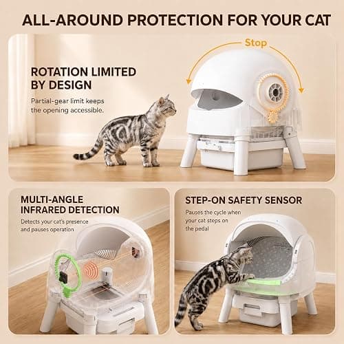 Self Cleaning Litter Box, Self Cleaning Cat Litter Box, Open-Top Design | No app or Wi-Fi needed—plug in this self cleaning cat litter box, press the power button, and spend less time scooping thumbnail 2