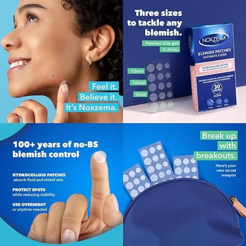 Noxzema Acne Treatment Bundle – Ultimate Clear Blemish Patches with Niacinamide and Tea Tree + Anti-Blemish Pads with 2% Salicylic Acid thumbnail 8