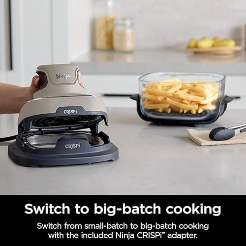 Ninja Crispi Air Fryer, Microwave, Freezer & Dishwasher Safe, Non Toxic Glass Portable Cooking System, 4 QT & 6 Cup Glass Containers with Storage Lids, Easy Meals, Air Fry, Bake, Stone, FN101ST - Stone thumbnail 12