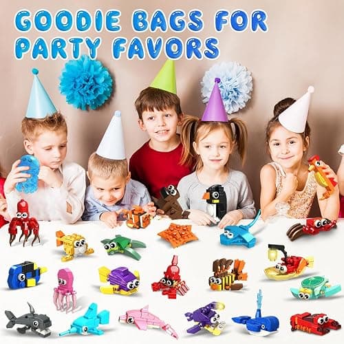 24 Pack Party Favors for Kids Ocean Building Set for Boys Girls Age 6-12 | 629 PCS Mini Building Block Toy for Party Favors, Goodie Bag Fillers Classroom Prizes Birthday Back to school Valentines Day thumbnail 5