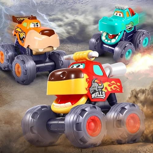 OCATO Car Toys for 1 Year Old Boy Gifts, Pull Back Monster Truck Toy Cars for Toddlers 1-3, 1 2 3 One Year Old Boy Birthday Gift 1st Vehicles Kids Stocking Stuffers Toddler Baby Boys Toys 12-18 Months thumbnail 2