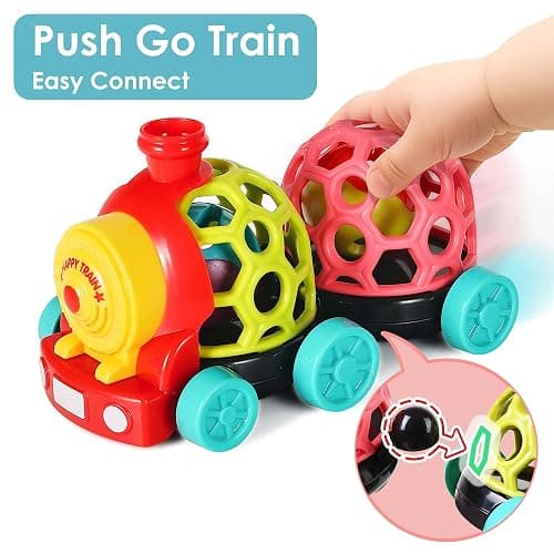iPlay, iLearn Baby Toy Train, Infant Soft Cars for 6-12 Month Boy, Musical Push N Go Truck, Toddler Sensory Ball Rattle, Development Grasp Babies Birthday Gift 7 8 9 10 11 18 Month 1 2 Year Old Girl thumbnail 2