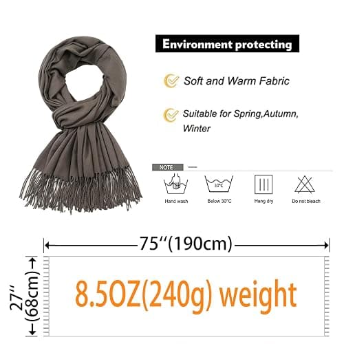RIIQIICHY Women's Scarf Pashmina Shawls and Wraps for Evening Dress Bridesmaid Wedding Bridal Winter Warm Long Large Scarves thumbnail 6