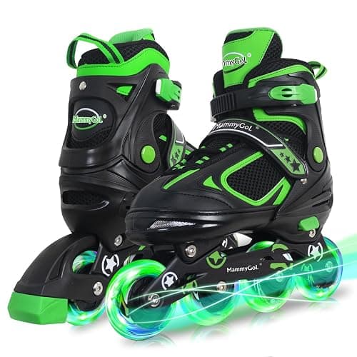 MammyGol Adjustable Inline Skates for Kids Boys Girls Youth Beginner with Light up Wheels Ages 4-16 - Image 1