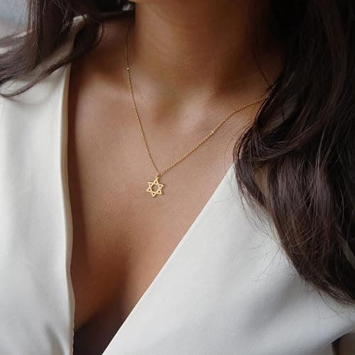 ASCOMY Dainty Gold Pendant Necklace 14k Gold Plated Delicate Tiny Love Heart Star CZ Leaf Pendant Necklace Simple Necklaces Everyday Jewelry for Women thumbnail 4