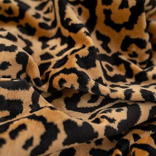 Yangest Black and Gold Square Pillow Cover Cut Velvet Leopard Print Cushion Cover Luxury Modern Pillowcover for Couch Living Room Bedroom,18x18 Inch thumbnail 3