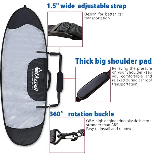 UCEDER Surfboard Cover and Surfboard Storage Bag for Outdoor Travel,5'0"-9'10" Surfboard Bag,Maximum Protection for Your Surfboard thumbnail 5