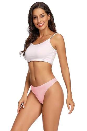 voenxe Seamless Women Underwear Thongs,No Show Ladies Thong,No Line Workout Breathable Comfortable Panties,Soft Undies,5-Pack thumbnail 6