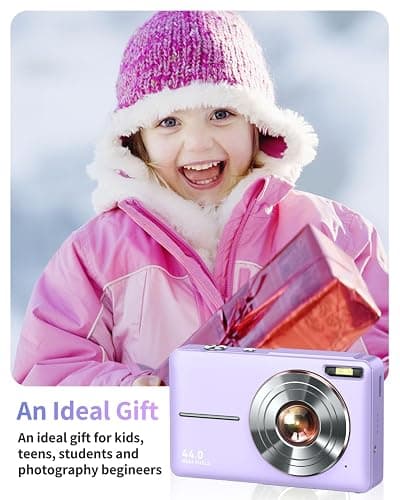 Digital Camera, Kids Camera FHD 1080P Point and Shoot Camera with 16X Zoom Anti Shake, Small Compact Camera for Teen Starter Children Kid Student Girl Boy(Purple) thumbnail 6