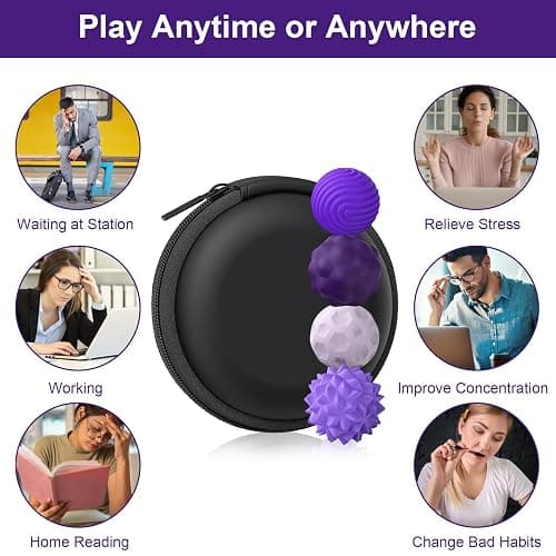 BUSOHA Silicone Magnetic Fidget Balls - 4 Pack Fidget Toys Adults Sensory Toys Stress Balls for Adults Teens Gifts for Calming,Autism and ADHD Classroom Office thumbnail 6