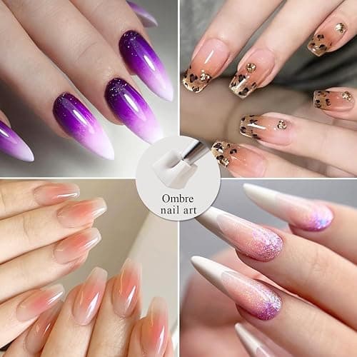 Fcozpjk 150Pcs Soft Nail Sponges for Ombre Mini Nail Art Sponges With Grabbing Pen Aura Nail Gradient Brush for Gel Nail Polish Sponge With 50pcs Disposable Gel Polish Palette Paper thumbnail 6