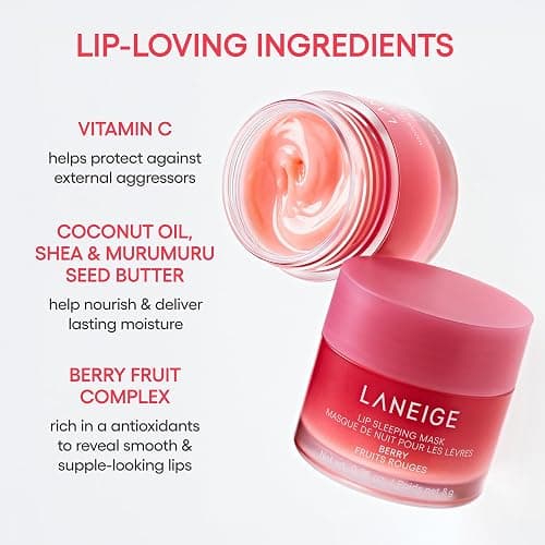 LANEIGE Lip Sleeping Mask: Hydrating & Nourishing Korean Overnight Lip Treatment Mask with Shea Butter, Vitamin C & Murumuru, Antioxidants for Flaky, Dry Lips | Korean Skin Care thumbnail 6