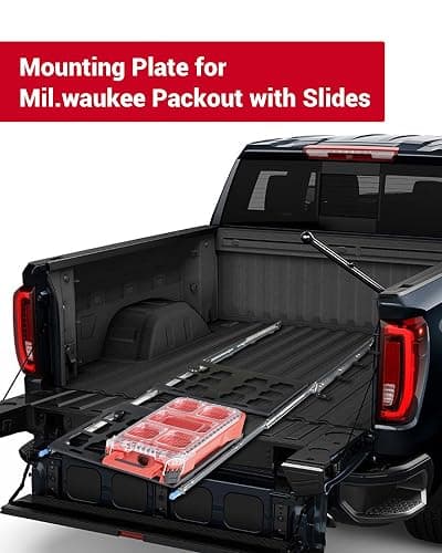 Mounting Plate with 40" Slide Rail Compatible with Mil.Waukee, with Powder Coat, Holds Up to 4 Boxes for Tool, Fit for Truck Vans & Trailers thumbnail 2