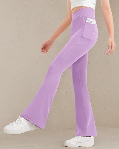 JOCMIC Girls Flare Leggings Kids Bell Bottom High Waisted Dance Yoga Flared Pants thumbnail 7