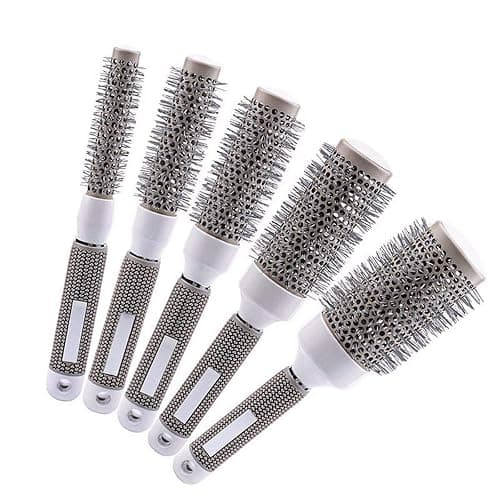 Round Brush Set for Blow Drying Curling, Professional Ceramic Ion Thermal Barrel Brush Leaves Hair Shiny Heat Styling Brush 5 Different Sizes Works Very Well with The Blow Dryer thumbnail 6